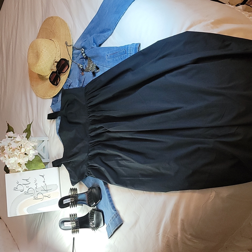 Dress Boho Sleveless Sundress Midi Size XL Black - NWOT